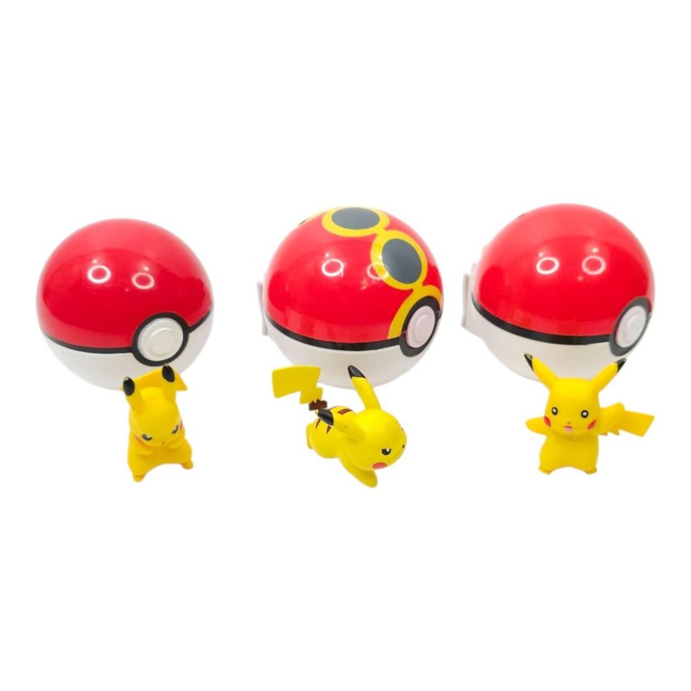 Tomy Pokemon Pikachu Clip N Carry Poke Ball Poké Super Ball Action Figures Lot
